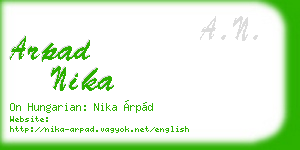 arpad nika business card