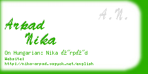 arpad nika business card